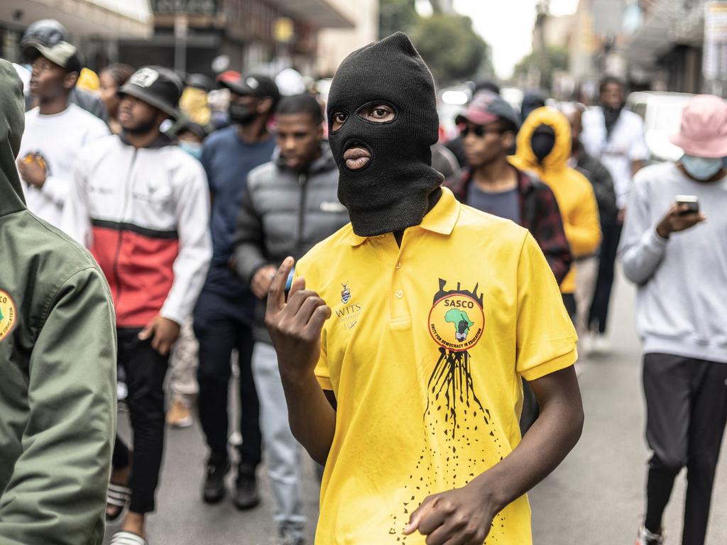 Students from University of the Witwatersrand protesting on March 3. Picture: Guillem Sartorio/AFP