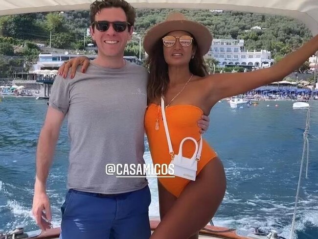 Jack Brooksbank with model Maria Buccellati in a picture posted to her Instagram stories. Picture: Instagram/Maria Buccellati