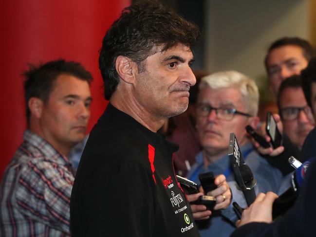 Last day of the AFL Trade Period at Marvel Stadium.  Adrian Dodoro, Essendons list manager, speaks to the media after the conclusion of the 2019 AFL trade period    .Picture: Michael Klein.