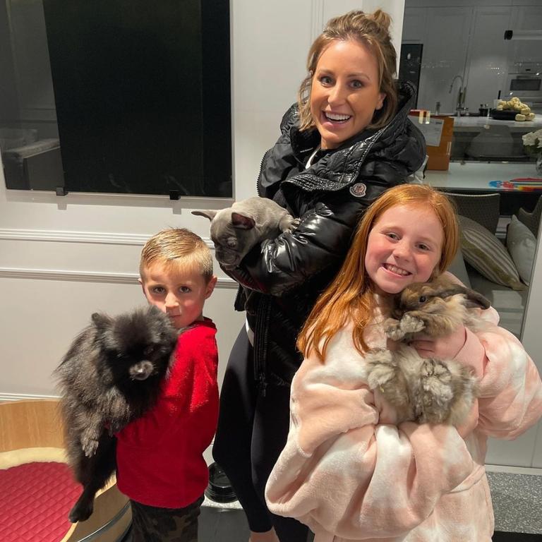 PR maven Roxy Jacenko with her kids, Hunter, 7, and Pixie, 10. Picture: Instagram/RoxyJacenko