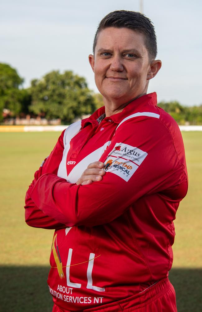 Melissa ‘Shorty’ Campbell from Waratahs ahead of the 2024 Darwin &amp; Districts Cricket Competition. Picture: Pema Tamang Pakhrin.