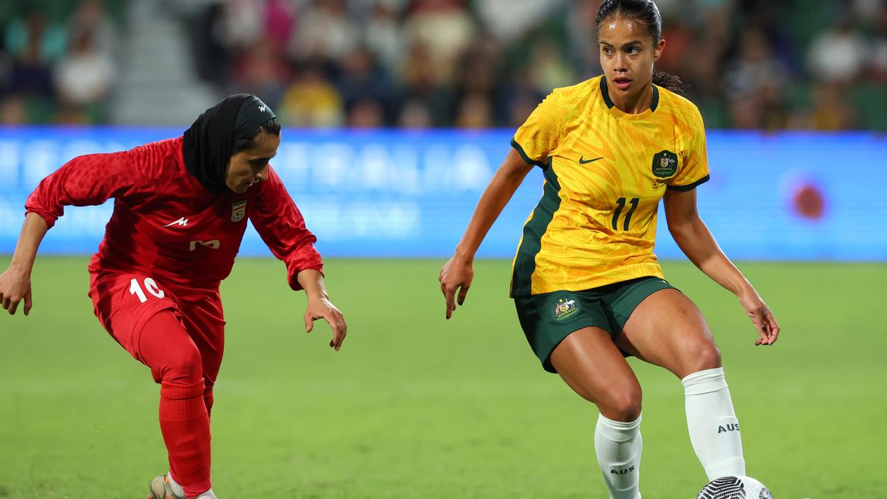 Mary Fowler in control against Iran. Picture: James Worsfold/Getty Images