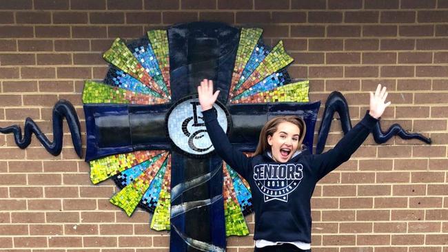 Donvale Christian College student Amy after finishing her exams last year. Picture: Emma Screen