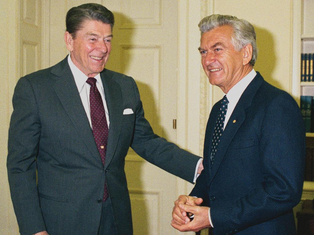 Prime Minister Bob Hawke and President Ronald Reagan at the White House, 1986.
