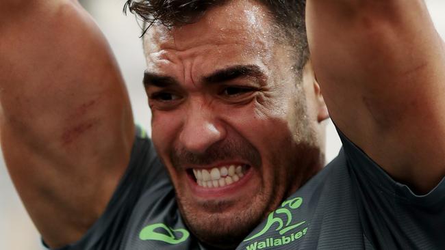 TOKYO, JAPAN - OCTOBER 08:  Rory Arnold of Australia trains during a gym session at Tatsuminomori Rugby Field on October 08, 2019 in Tokyo, Japan. (Photo by Dan Mullan/Getty Images)