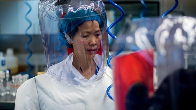 Chinese virologist Shi Zhengli inside the P4 laboratory in Wuhan. Picture: AFP