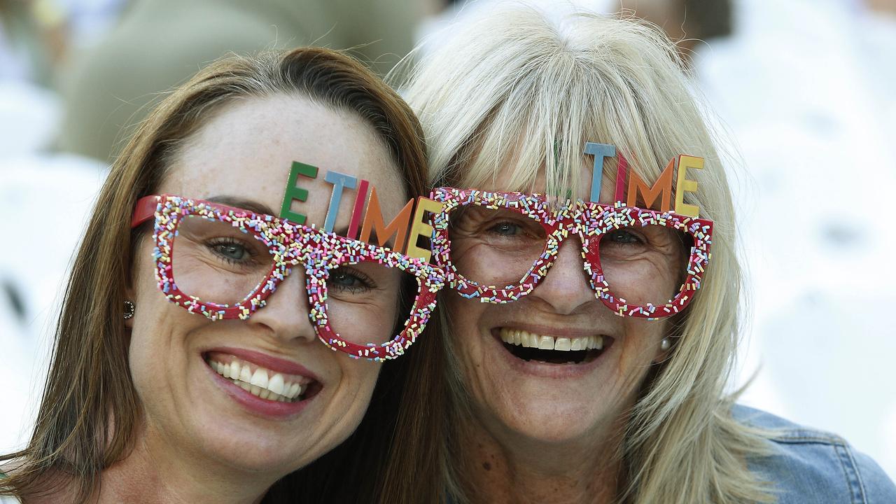 Mother and daughter Charmaine Coffey and Jo Lewis were among the fans ready for the Elton John Show at Allianz Stadium. Picture: John Appleyard