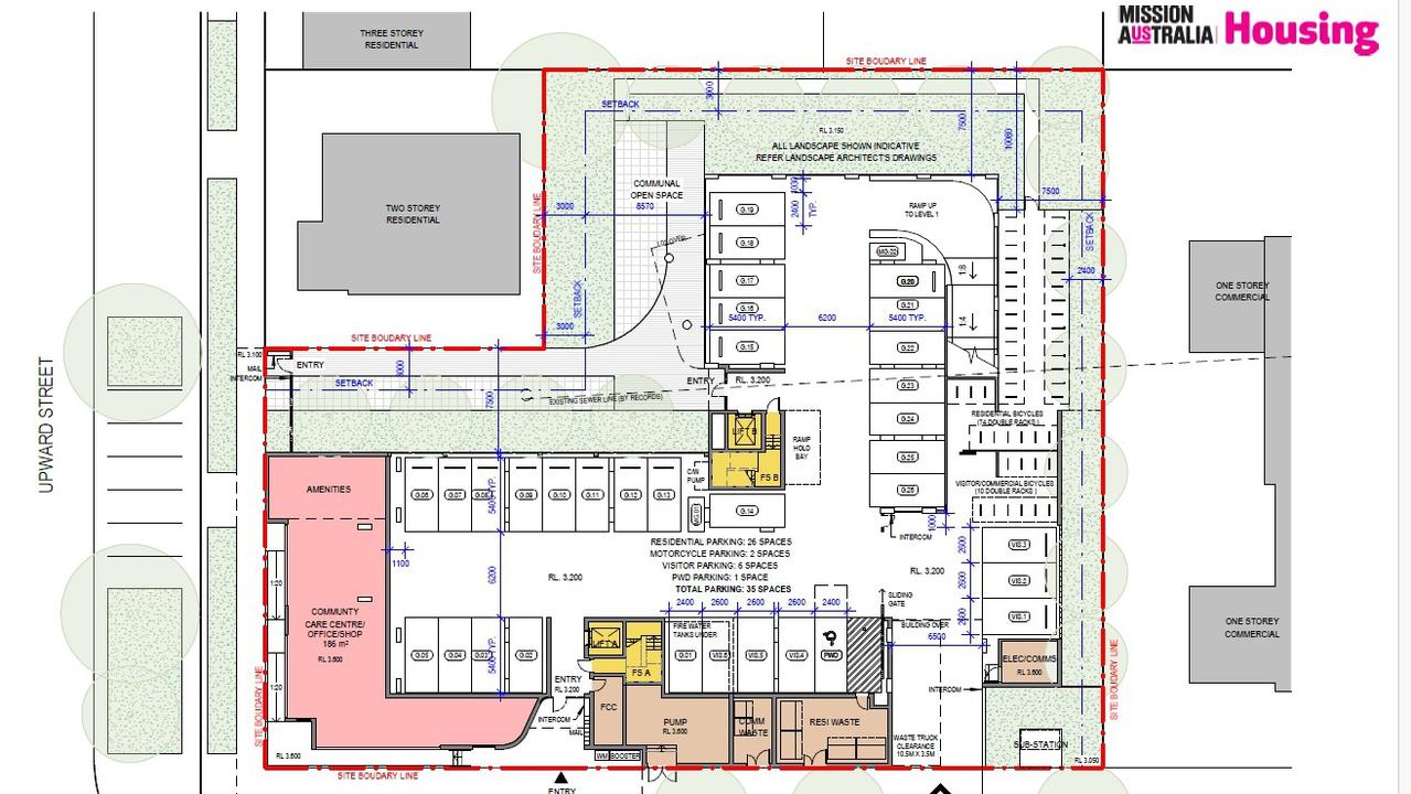 The ground floor plan showing the care centre and shop on McLeod St. Picture: Supplied