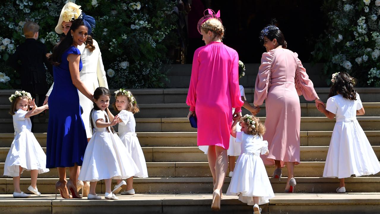 An argument about whether the flower girls should wear tights to Meghan’s wedding is said to be at the centre of why Kate and Meghan fell out. Picture: Ben Stansall/WPA Pool/Getty Images