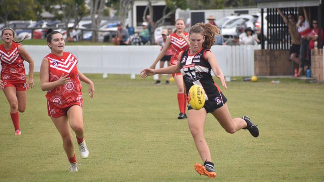 Alana Gee in the North Mackay Saints and Eastern Swans clash in the senior women's McDonald's Mackay Cup last year. Picture: Matthew Forrest.