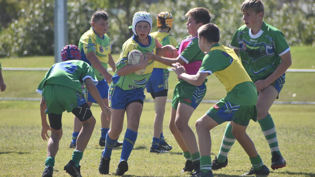 Levi Morris in the Proserpine Green and Wanderers Gold clash in the RLMD U12 Mixed division at RLMD Fields, August 7, 2021. Picture: Matthew Forrest