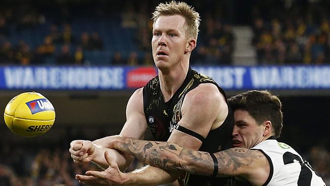 Jack Riewoldt hit an impressive goalkicking milestone on Sunday.