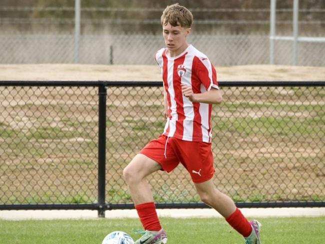 Noah Brunec playing for Wodonga Diamonds FC U13 boys. Picture: supplied