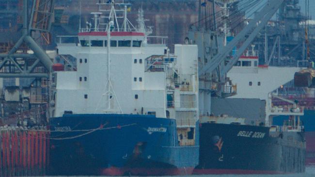 The Diamantina docked at East Arm Wharf in Darwin Harbour. Picture Glenn Campbell