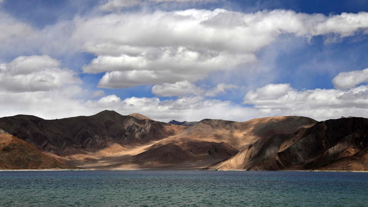 Pangong Lake, on the frontier between India and China, has seen battles between the forces. Picture: Prakash Singh/AFP.