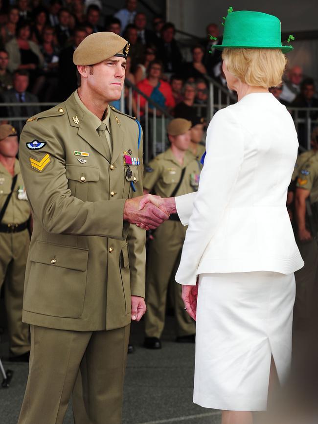 Corporal Benjamin Roberts-Smith is awarded the Victoria Cross by Governor-General Quentin Bryce in Perth in 2011. Picture: AAP Image/Australian Department of Defence