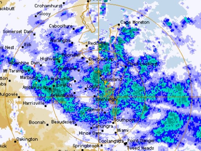 Heavy rain is hammering South East Queensland. Picture: BOM