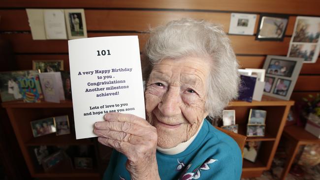 Irene O'Shea turned 101 on Tuesday. Picture: TAIT SCHMAAL