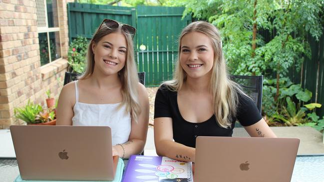 Twins Tess and Grace Hamlin will study at the new USC Moreton Bay campus. Picture: courtesy of USC Moreton Bay.