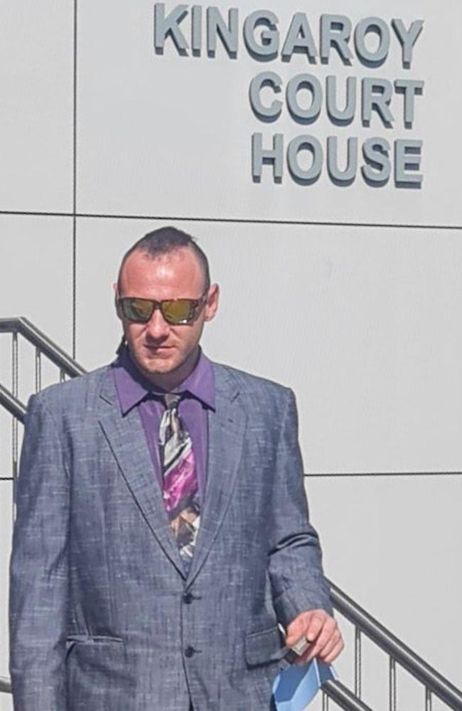 Zachary Richards leaves the Kingaroy Court House on September 1, 2021, after being sentenced in District Court for a six hour siege with police.