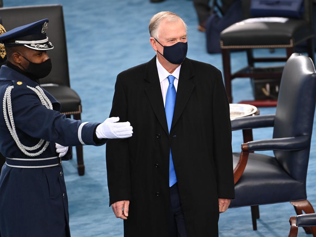 Former Republican Senator Dan Quayle arrives for the inauguration of Joe Biden. Picture: AFP