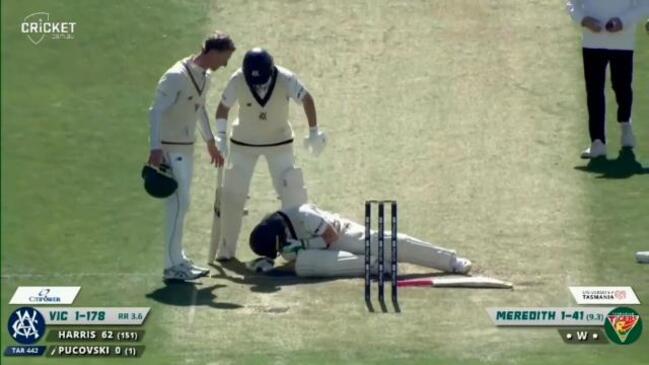 Pucovski retires hurt after being hit by bouncer