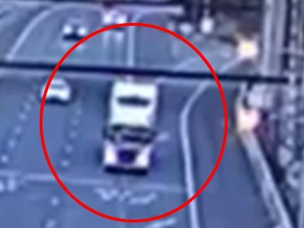 Never before seen footage shows truck driver Mohinder Singh drifting across lanes minutes before the Eastern Freeway truck tragedy.  Picture: Supreme Court of Victoria via NCA NewsWire