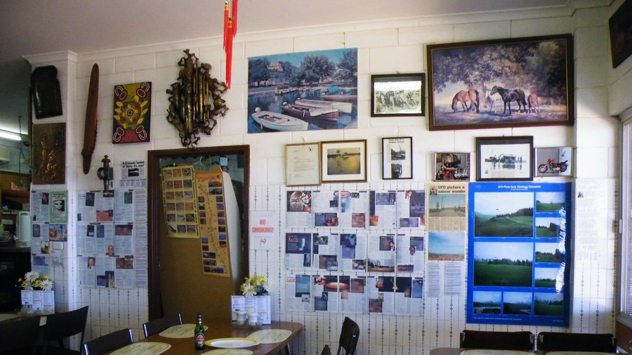 Inside the Wycliffe Well roadhouse, 2009.