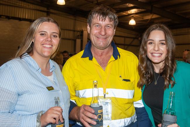 Ash Williams, Craig Gosling and Adrianna Koroneos at the QME Mackay 2022 Opening Party in conjunction with Queensland Resources Council sponsored by Hastings Deering. Picture: Michaela Harlow