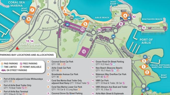 Whitsunday Regional Council’s Airlie Beach car parks.