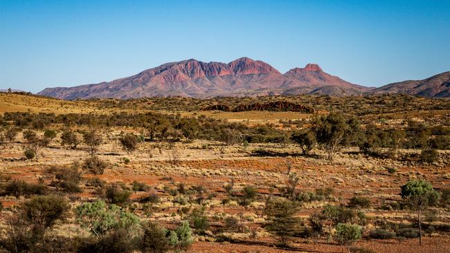 Mt Sonder looms over the Red Centre desert landscape.