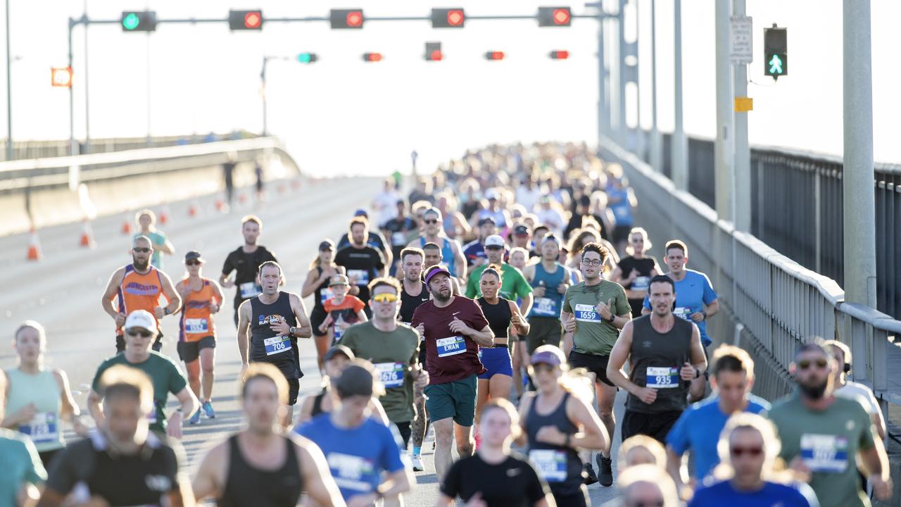 Competitors during Run the Bridge at Hobart. Picture: Chris Kidd