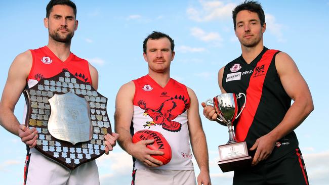 Flagstaff Hill co-captain Michael Shearer (middle) has earned a spot in the SFL’s top 20 players for 2022. 15 September 2021. Picture: Dean Martin