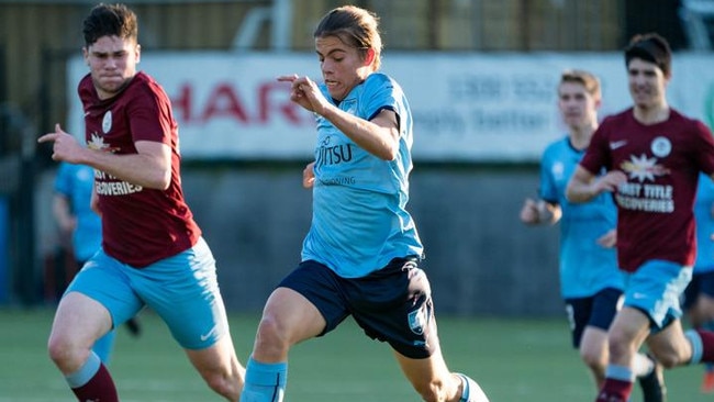 Cameron Peupion in his Sydney FC colours when part of the Academy. Pic Jaime Castaneda