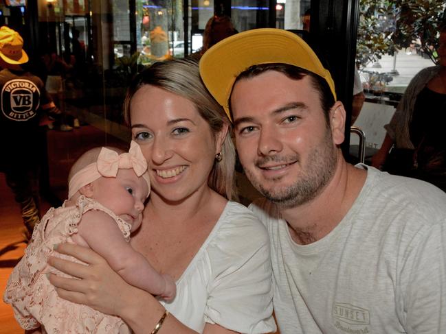 Indiana, Jess and Jed Flanagan at Australia Day celebrations at Cavill Hotel, Surfers Paradise. Picture: Regina King