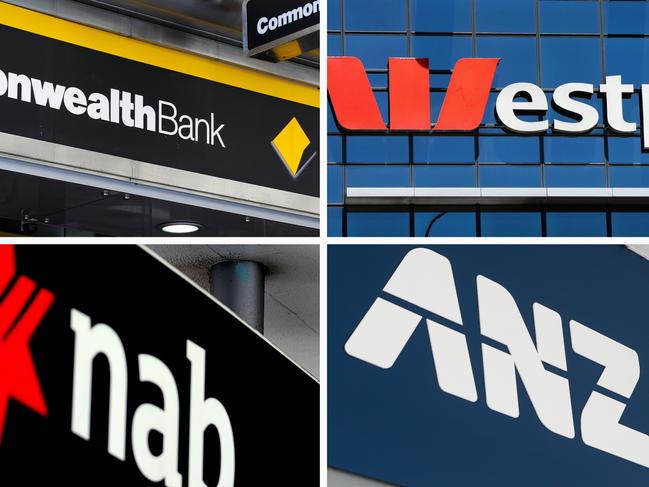 COMPOSITE 16:9 - Australia's four big banks Commonwealth, Westpac, NAB, ANZ. Picture: NCA Newswire