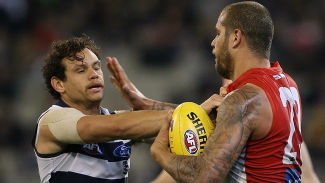 Sydney and Lance Franklin kicked the Cats out of the premiership race last year. Picture: Wayne Ludbey