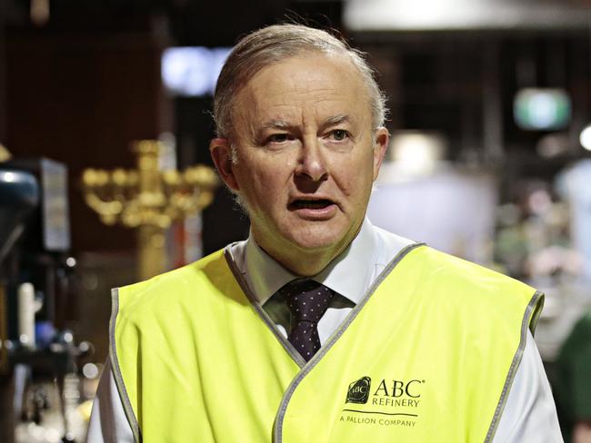 SYDNEY, AUSTRALIA- News Wire photos October 12 2021- The Leader of the Australian Labor Party, Anthony Albanese speaking during a press conference at manufacturing company W.J. Sanders in Marrickville. Picture: NCA NewsWire / Adam Yip