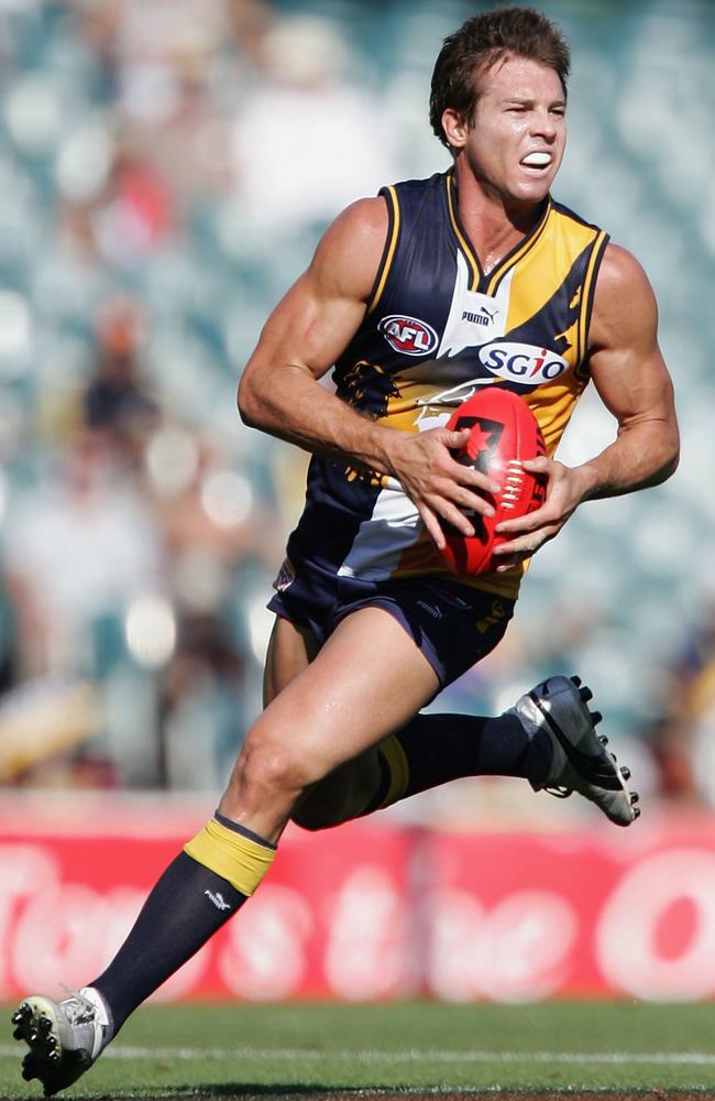 Ben Cousins in full flight for the Eagles in 2006. Picture: Paul Kane/Getty Images