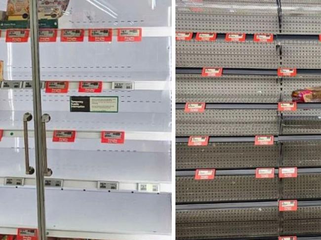 Shelves have started to appear quite empty in Victoria, South Australia and NSW. Picture: Facebook