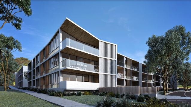 An artist's impression of a block of apartments at a new residential subdivision planned for Forest Rd, Warriewood. Picture: Supplied