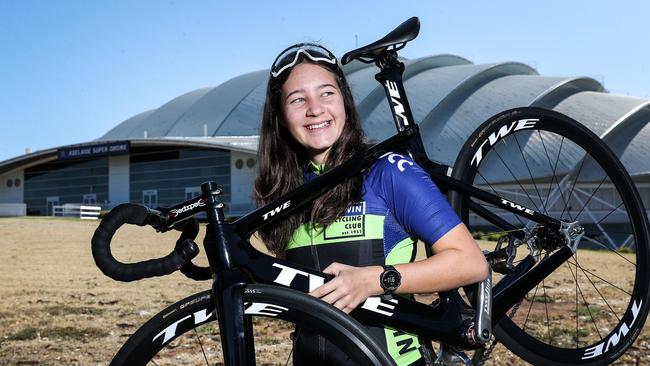 Darwin Cycling Club member Kaylee Dunn is looking forward to this weekend’s SA/NT Junior Cycling Championships. The three-day event will be live streamed by The Advertiser. Picture: Sarah Reed