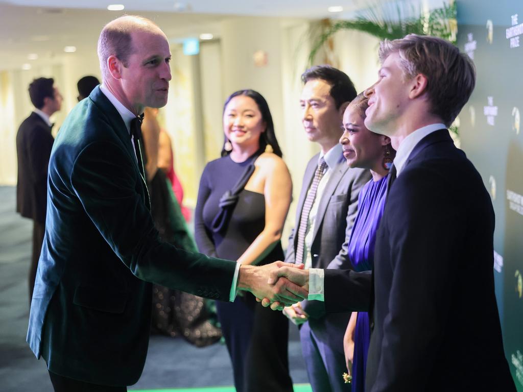 Prince William, Prince of Wales, Donnie Yen, Nomzamo Mbatha and Robert Irwin in Singapore. Picture: Getty Images