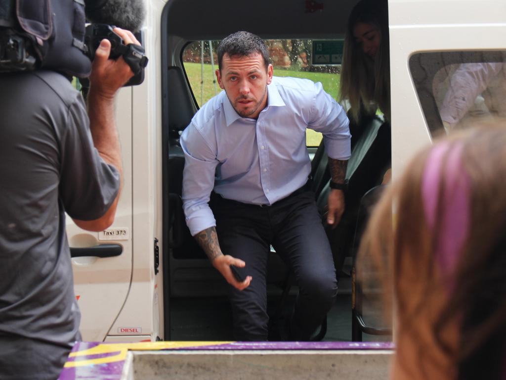 Zach Rolfe arrives at the Alice Springs Local Court on Friday for his final day of evidence. Picture: Jason Walls