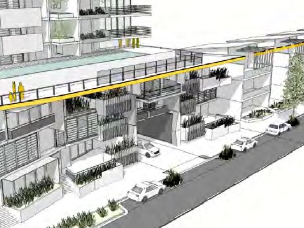 The type of medium rise buildings to be built around light rail in urban areas on the Gold Coast.