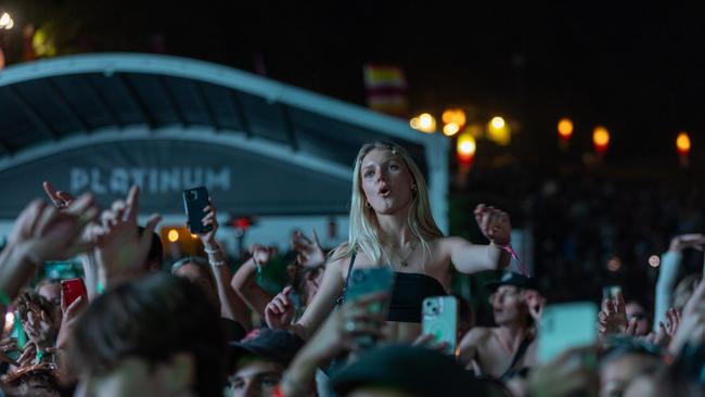 BYRON BAY, AUSTRALIA - Newswire Photos, 22 JULY 2023: Splendour in the Grass 2023: Flume plays to crowds at Splendour in the Grass, Saturday night. Picture: NCA Danielle Smith / Newswire