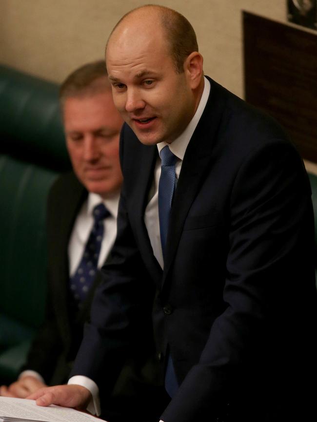 MP Sam Duluk giving his maiden speech in the Lower House Chamber.