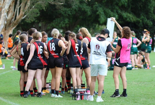 The Yeronga under 17s in a huddle last season.