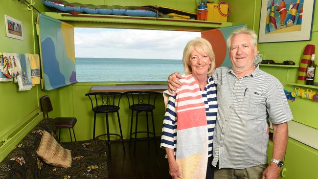 Ross and Jan Machar sold Shire Hall Beach beach box on the Peninsula after owning it for 15 years. Picture: Jason Sammon