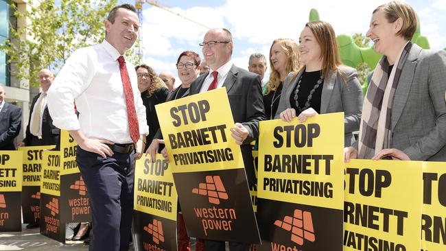WA Labor Leader Mark McGowan and members of the WA Labor team launch a petition, as part of a new campaign to stop the Barnett Liberal Government's privatisation of Western Power.